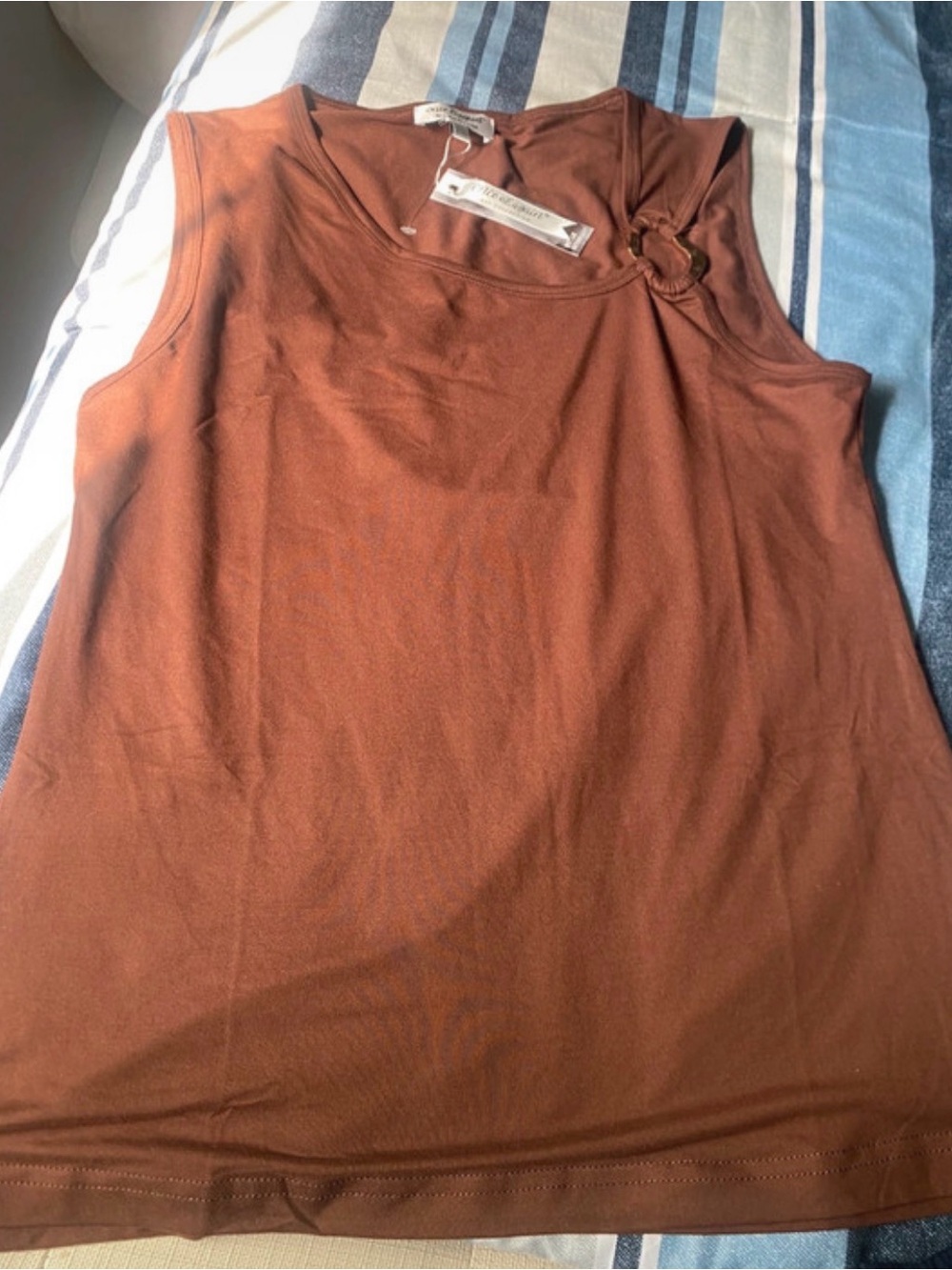 & Other Stories Rust Ring-Accent Sleeveless Tank